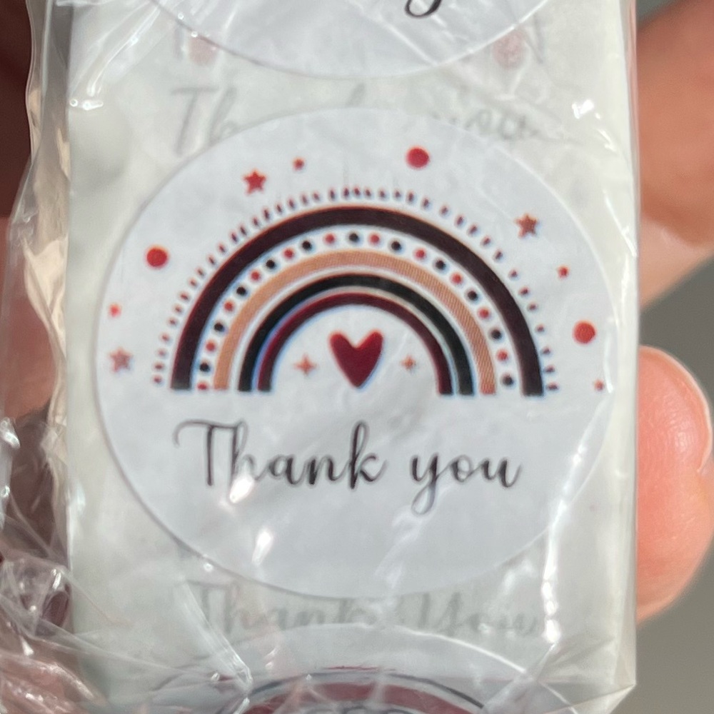 Rainbow Thank You Stickers - Roll of 500 NEW